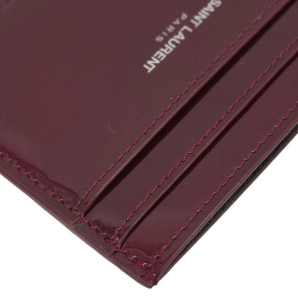 Yves Saint Laurent  Cassandra Leather Card Holder Burgundy - Picture 5 of 12